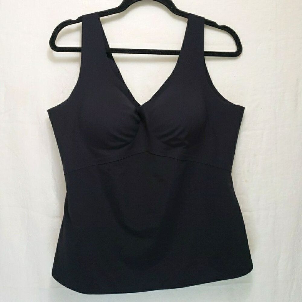Honeylove Silhouette Cami Black 2X Shapewear Tank Top Built In Bra Smoothing